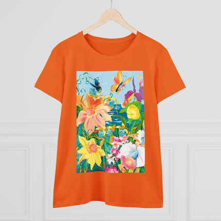 Blooming Paradise Women's Midweight Cotton Tee