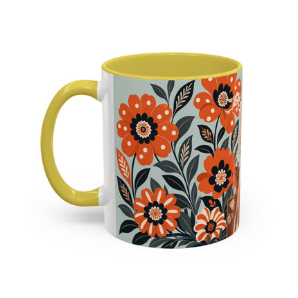 🧳🌼 The Grand Floral Voyage Colorful Mug – Art Deco Travel Elegance