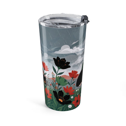 🌧️🌺 The Stormy Flower Walk Tumbler, 20oz – Art Deco Floral Fashion