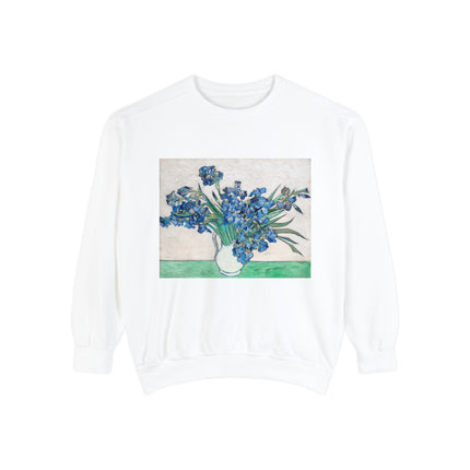 Irises by Vincent Van Gogh Unisex Garment-Dyed Sweatshirt