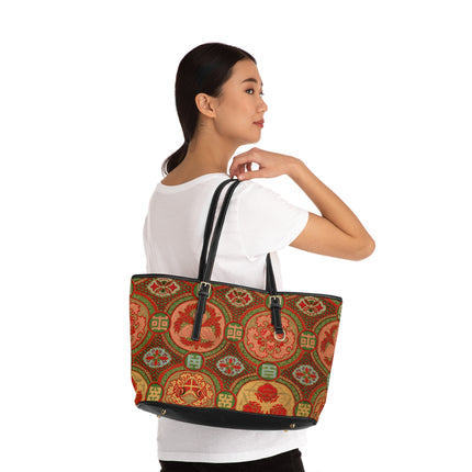 Japanese Fan Pattern by G.A. Audsley PU Leather Shoulder Bag
