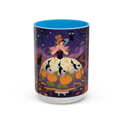 🎃🌙 The Pumpkin Moon Dress Colorful Mug – Whimsical Halloween Fashion
