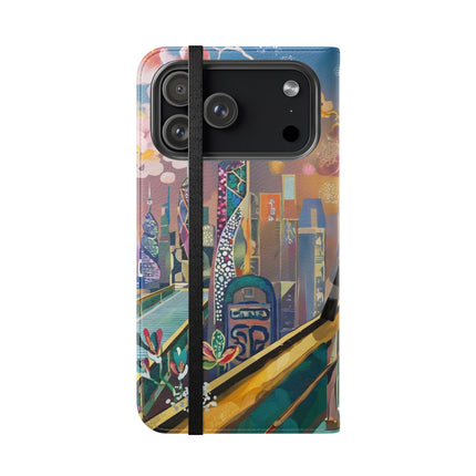 🤖🌆 Cyber Punk Robot Models Flip Case – Futuristic Fashion & Neon Elegance