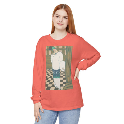 Les Hermines by Georges Lepape Garment-dyed Long Sleeve T-Shirt