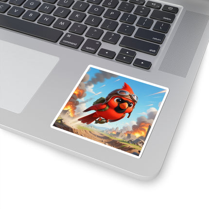 🐦✈️ The Cardinal Dive Bomber Kiss-Cut Sticker – Bold Flight & Fearless Adventure