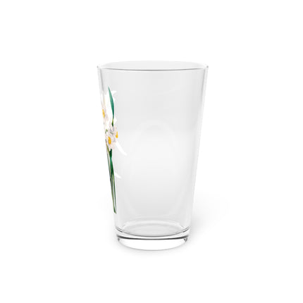 Chinese Sacred Lily Botanical Illustration by Pierre-Joseph Redouté Glass, 16oz