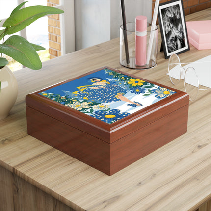 💙🌼 The Bluebell Christmas Promenade Jewelry Box – Art Deco Holiday Fantasy