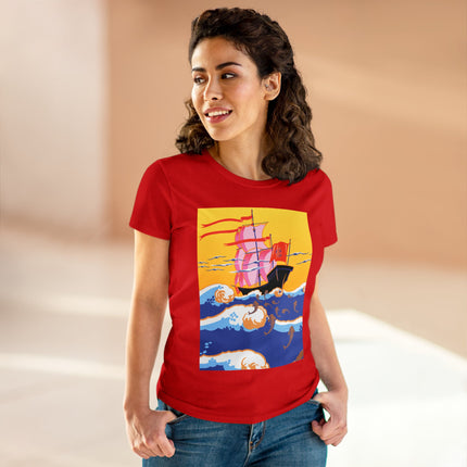 Golden Seas and Whimsical Dreams Women's Midweight Cotton Tee