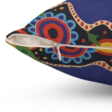 🏮🎃 The Lady Of Halloween Lanterns Square Pillow – Colorful Art Deco Halloween Charm