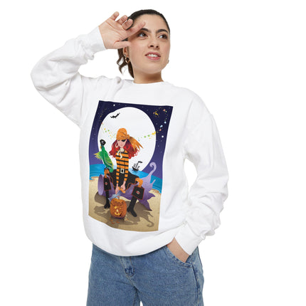 Moonlit Pirate Halloween Unisex Garment-Dyed Sweatshirt