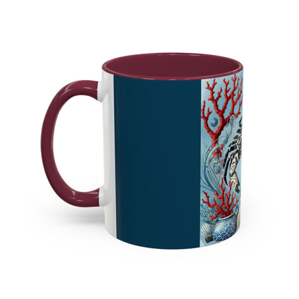 Spotted Crab & Pagoda Colorful Mug – Mystical Ocean & Asian Harmony