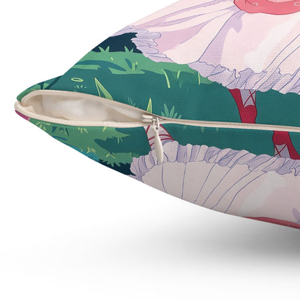 🎭🌸 The Lady Of The Secret Masquerade Square Pillow – Art Deco Garden Fantasy