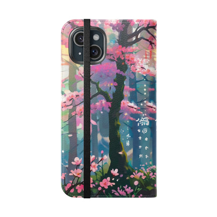 🦊⚔️ Cyberpunk Samurai Maiden Flip Case – Neon Grace & Warrior Courage