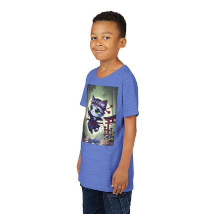 Moonlit Samurai Kitty Youth Short Sleeve Tee
