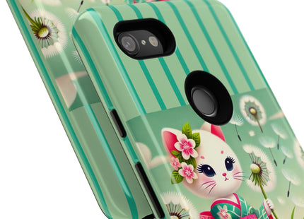 Geisha Kitten and the Dandelion Phone Cases