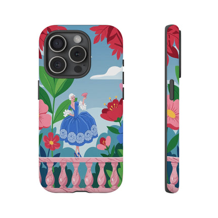 🌺🪭 The Lady Of The Grand Flower Terrace Phone Case – Art Deco Garden Elegance