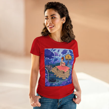🌸🛋️ The Enchanted Garden Repose Cotton Tee – Art Deco Floral Whimsy