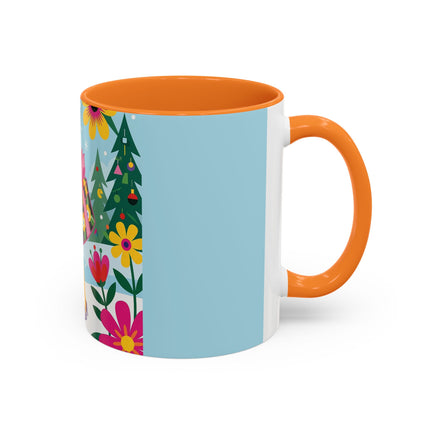 🌸🎄 Christmas In The Winter Garden Colorful Mug – Whimsical Holiday Fantasy