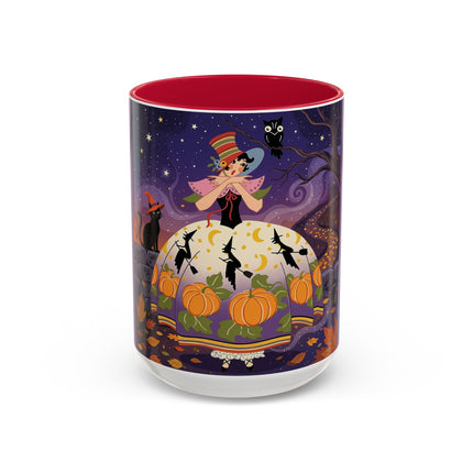 🎃🌙 The Pumpkin Moon Dress Colorful Mug – Whimsical Halloween Fashion