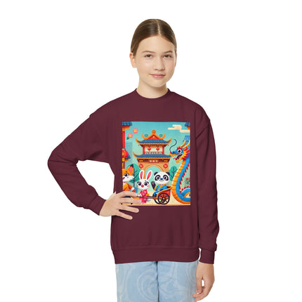 Lantern Street Dragon Parade Youth Crewneck Sweatshirt – Festive Energy, Culture & Playful Adventure