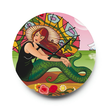 Siren Serenade by Carlo Chiostri Acrylic Wall Clock, Round and Square