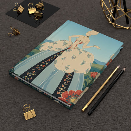 🌸🏰 The Lady Of The Rose Garden Hills Hardcover Journal – Art Deco Pastoral Elegance