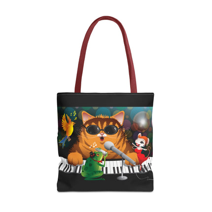 Tote Bag Jazz Cat Music Artwork