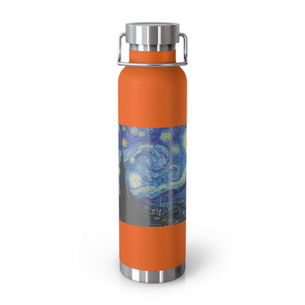 The Starry Night by Vincent Van Gogh Copper Vacuum Insulated Bottle, 22oz