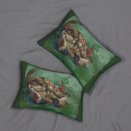 Crab on its Back by Vincent Van Gogh Spun Polyester Lumbar Pillow
