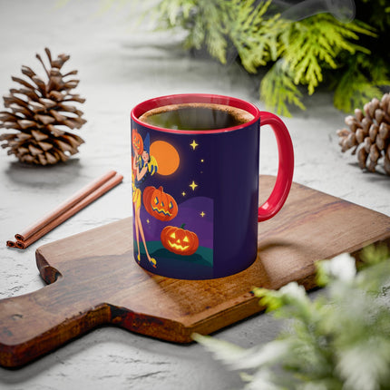 🎃🕯️ Moonlit Pumpkin Masquerade Colorful Mug – Whimsical Halloween Charm