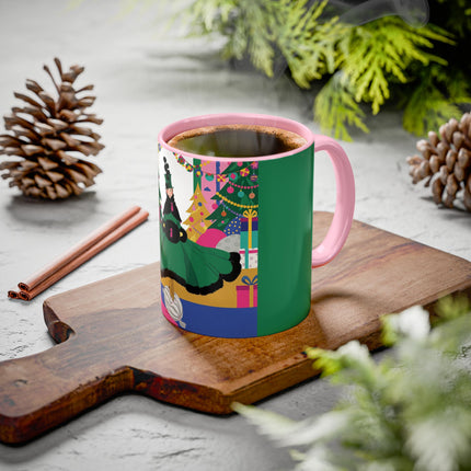 🎄🎁 The Emerald Christmas Belle Colorful Mug – Colorful Holiday Fashion Fantasy