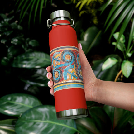 Reproduction of S-Spiral Frieze by Emile Gilliéron Copper Vacuum Insulated Bottle, 22oz