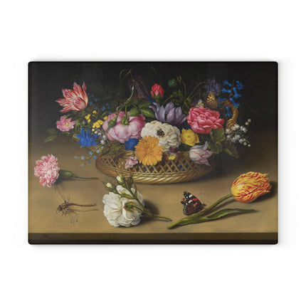 Flower Still Life by Ambrosius Bosschaert Glass Cutting Board