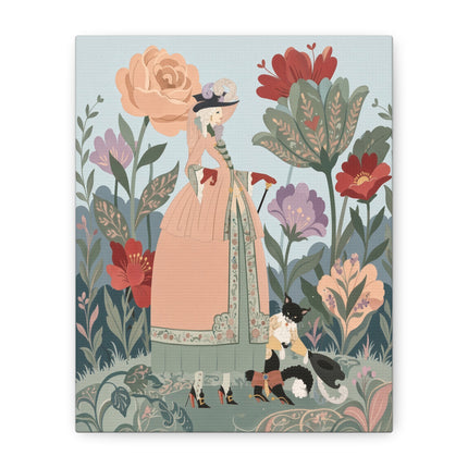 🌹🐈 The Lady And Puss In Boots Placemat – Art Deco Floral Whimsy