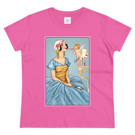 The Enchanting Painter: A Fairy's Artistic Touch Ceramic Women's Midweight Cotton Tee