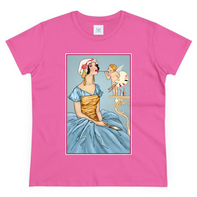 The Enchanting Painter: A Fairy's Artistic Touch Ceramic Women's Midweight Cotton Tee
