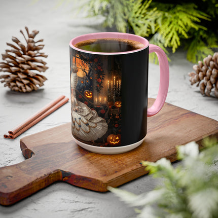 🌙🎃 The Moonlit Pumpkin Parlor Colorful Mug – Elegant Halloween Charm