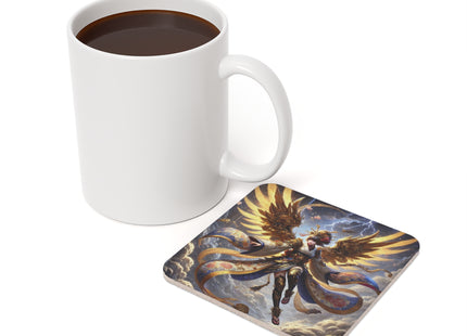 Valkyrie Descending Through Storm Cork Back Coaster