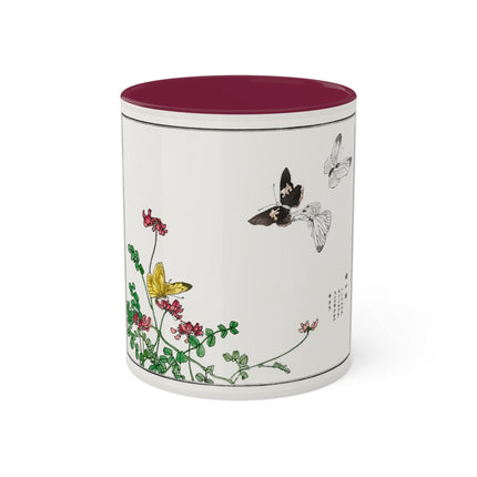 Butterflies and flower illustration by Morimoto Toko Colorful Mugs, 11oz