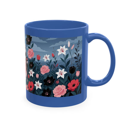 🌹🖤 The Lady Of The Midnight Rose Garden Ceramic Mug – Art Deco Floral Elegance