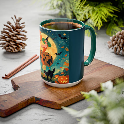 🦇🎃 The Witch Of Batwing Pumpkin Hollow Colorful Mug – Moonlit Halloween Charm