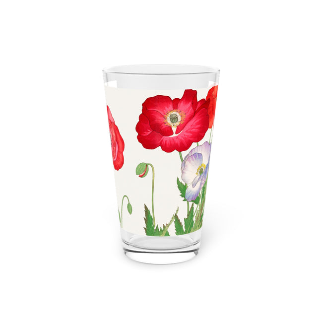 Poppies by Tanigami Kônan Pint Glass – Bold Blooms & Japanese Woodblock Elegance