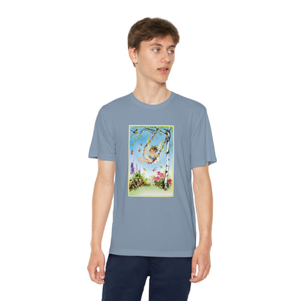 Spring Fairy's Floral Swing Youth Competitor Tee – Garden Magic & Whimsical Adventure