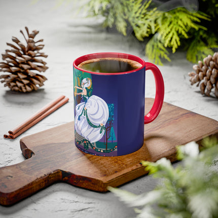 Moonlit Garden Waltz Colorful Mug (11oz, 15oz) – Rococo Romance, Garden Elegance & Enchanted Dance