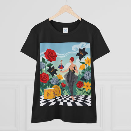 🌹🖤 The Rose Garden Dollmaker Cotton Tee – Art Deco Fashion Fantasy