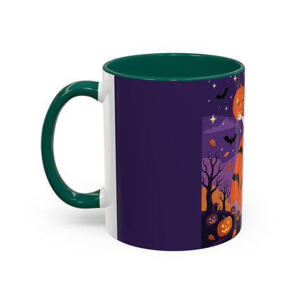🎃🌕 The Pumpkin Moon Enchantress Colorful Mug – Elegant Halloween Masquerade
