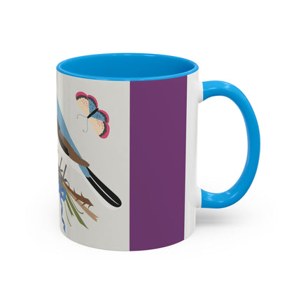 Bluebird & Butterfly Colorful Mugs – Spring Harmony & Delicate Beauty