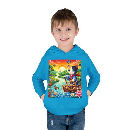Sailor Kitten’s River Adventure Toddler Pullover Fleece Hoodie