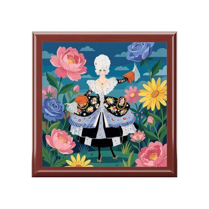 🌸🎀 The Grand Floral Promenade Jewelry Box – Art Deco Fashion Fantasy