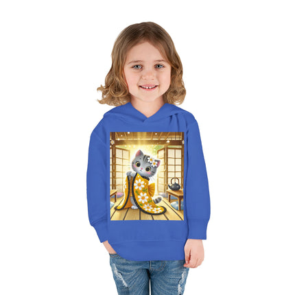 Playful Kitten in the Tea Room Toddler Pullover Fleece Hoodie